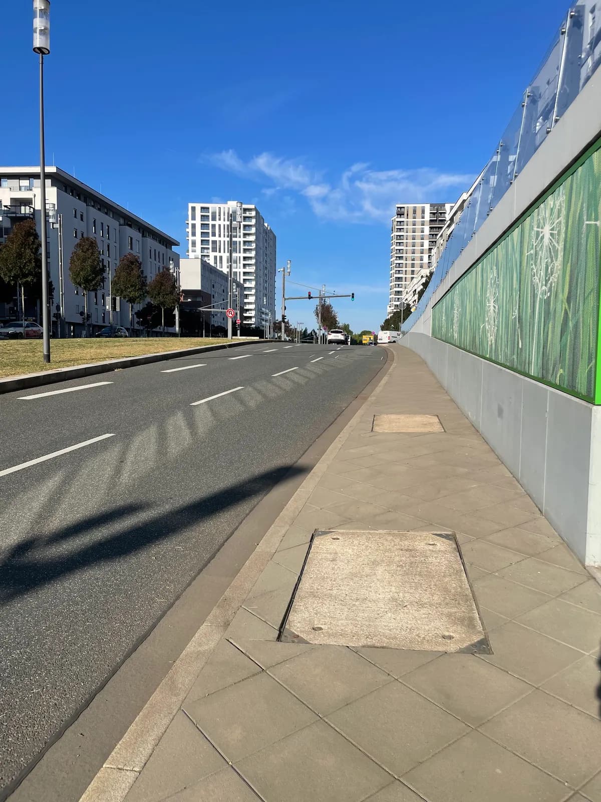 Sauberer, unkrautfreier Gehweg nach der Unkrautentfernung in Darmstadt